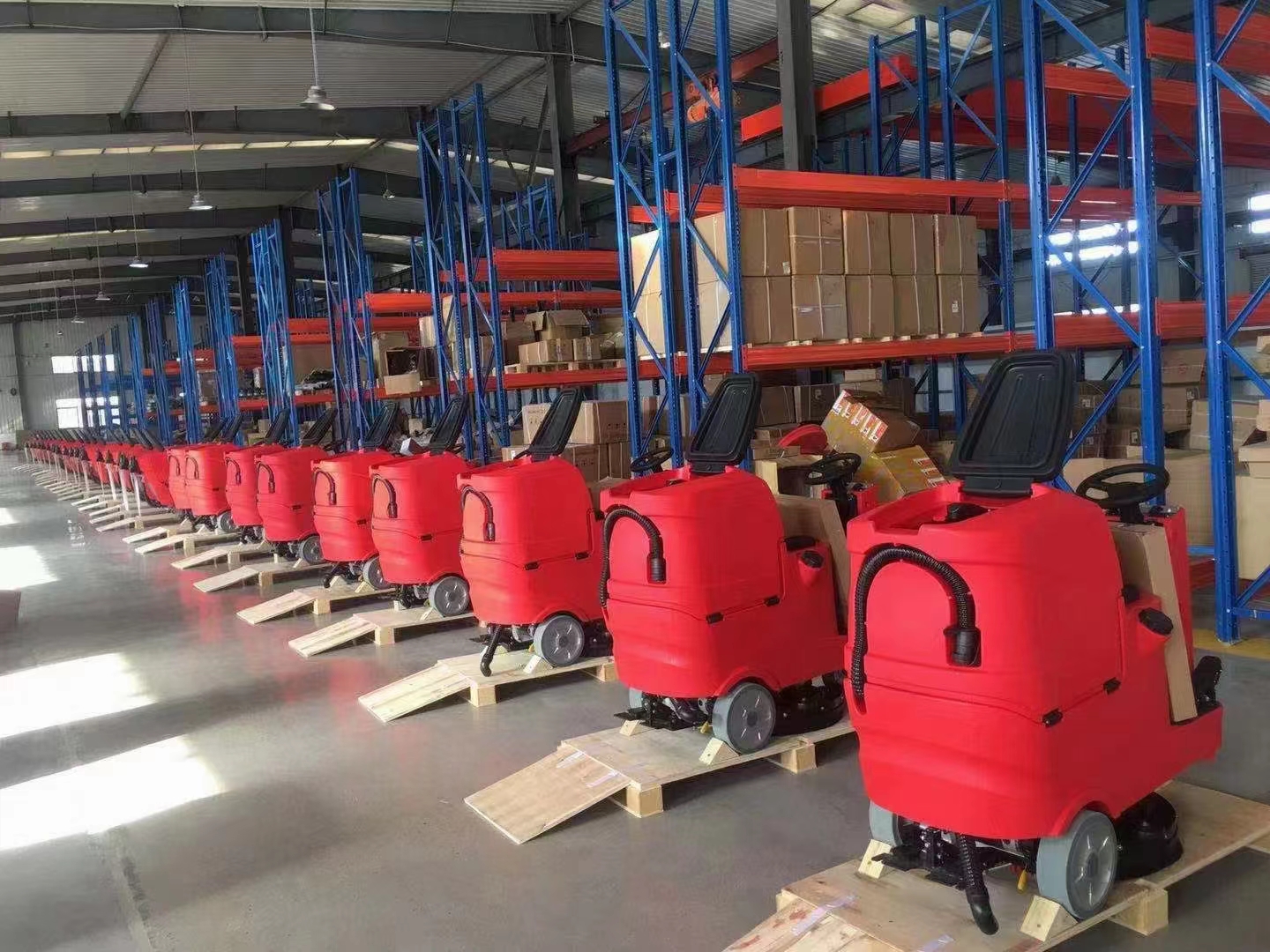 Our container shipment of floor scrubbers in this month.